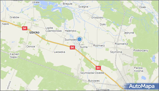 mapa Sucha, Sucha gmina Strzelce Opolskie na mapie Targeo